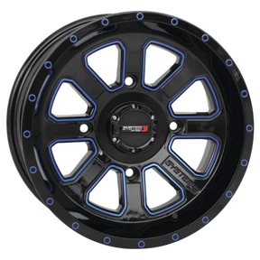 gloss black/blue st-4 aluminum system 3 utv wheels