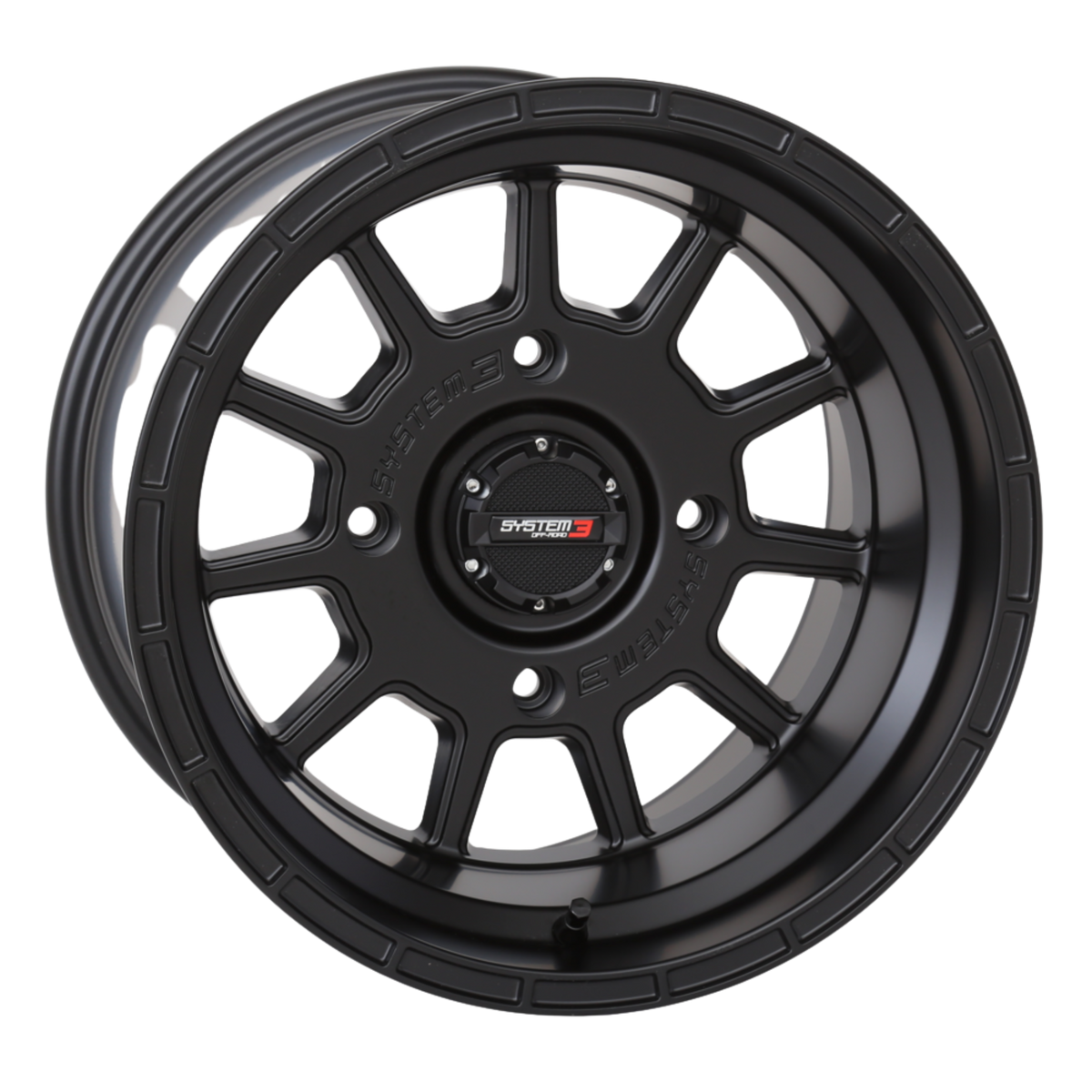 system 3 matte black st-5 aluminum utv wheels 