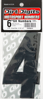 #4 6" BLACK SUPER X DIGITS 3/PK