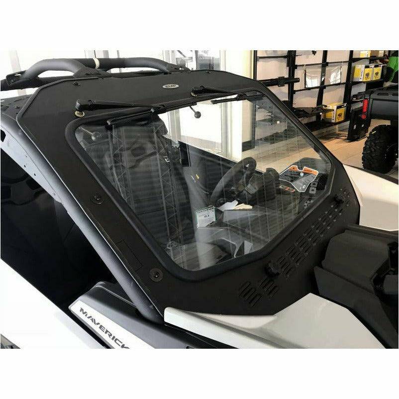 Extreme Metal Products Can Am Maverick X3 Laminated Glass Windshield with Slide Vent