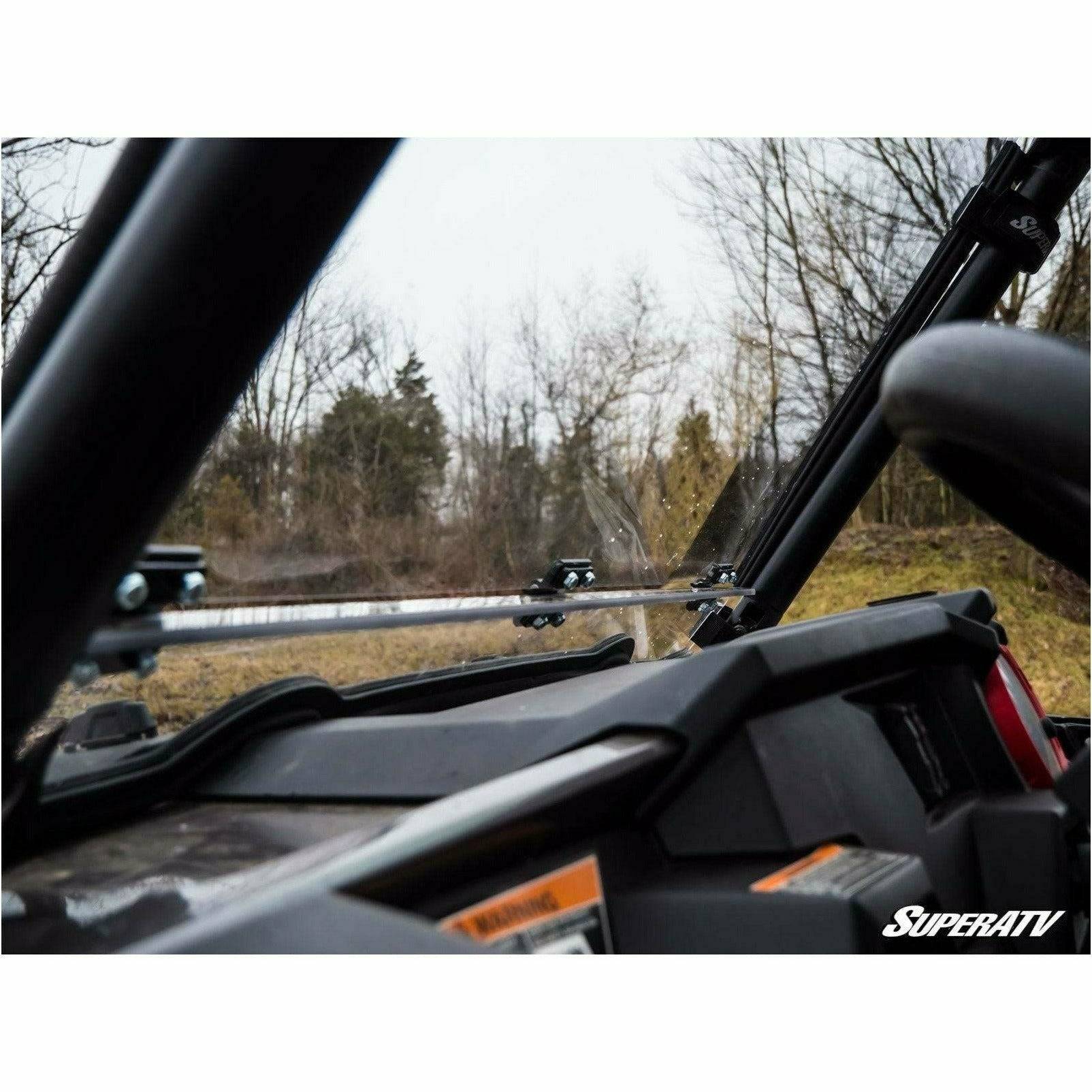 SuperATV Polaris RZR XP Turbo Scratch Resistant Flip Down Windshield