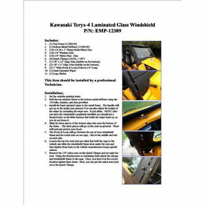 Extreme Metal Products Kawasaki Teryx (2012-2015) Laminated Glass Windshield