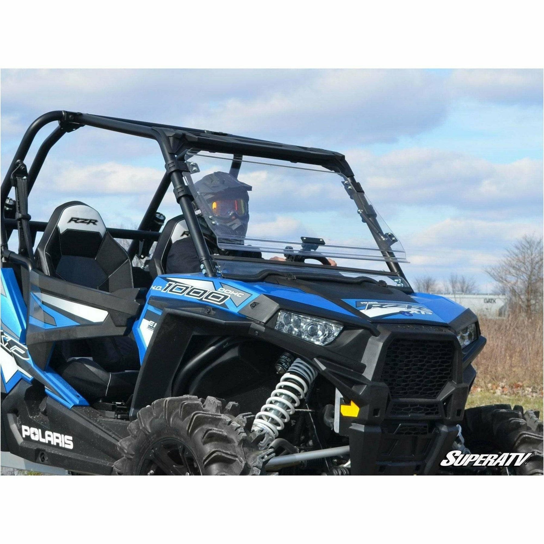 SuperATV Polaris RZR XP Turbo Scratch Resistant Flip Windshield