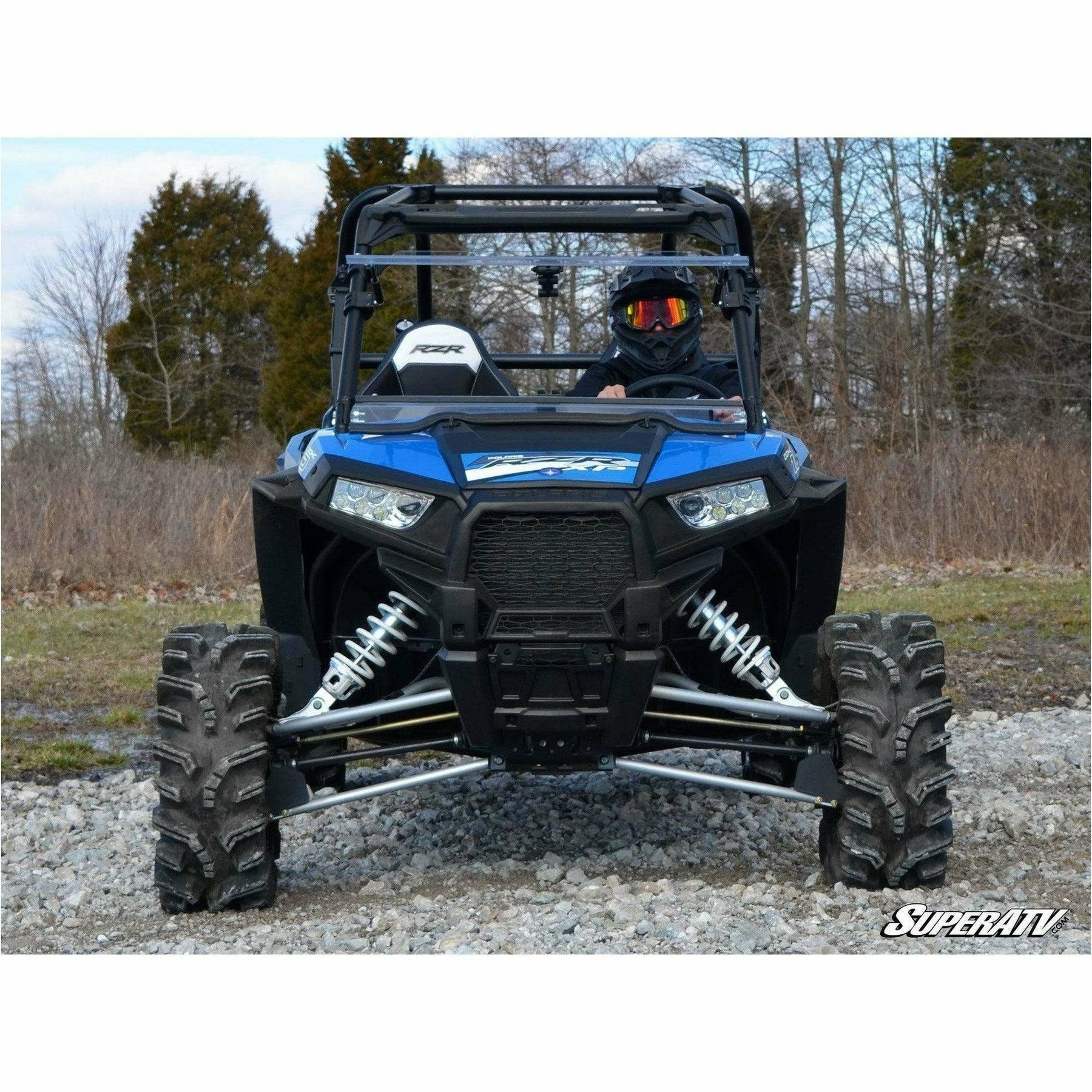 SuperATV Polaris RZR XP Turbo Scratch Resistant Flip Windshield