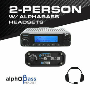 Rugged Radios 2 Person 696 Complete Communication System with Alpha Bass Headsets