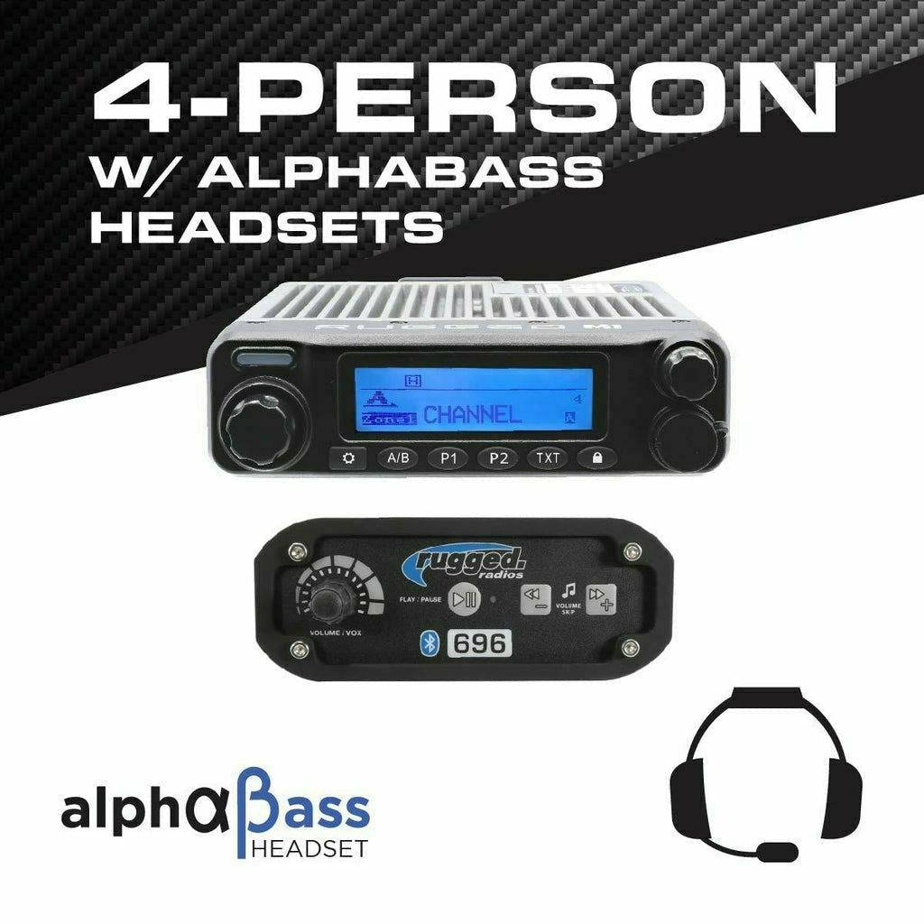 Rugged Radios 4 Person 696 Complete Communication System with Alpha Bass