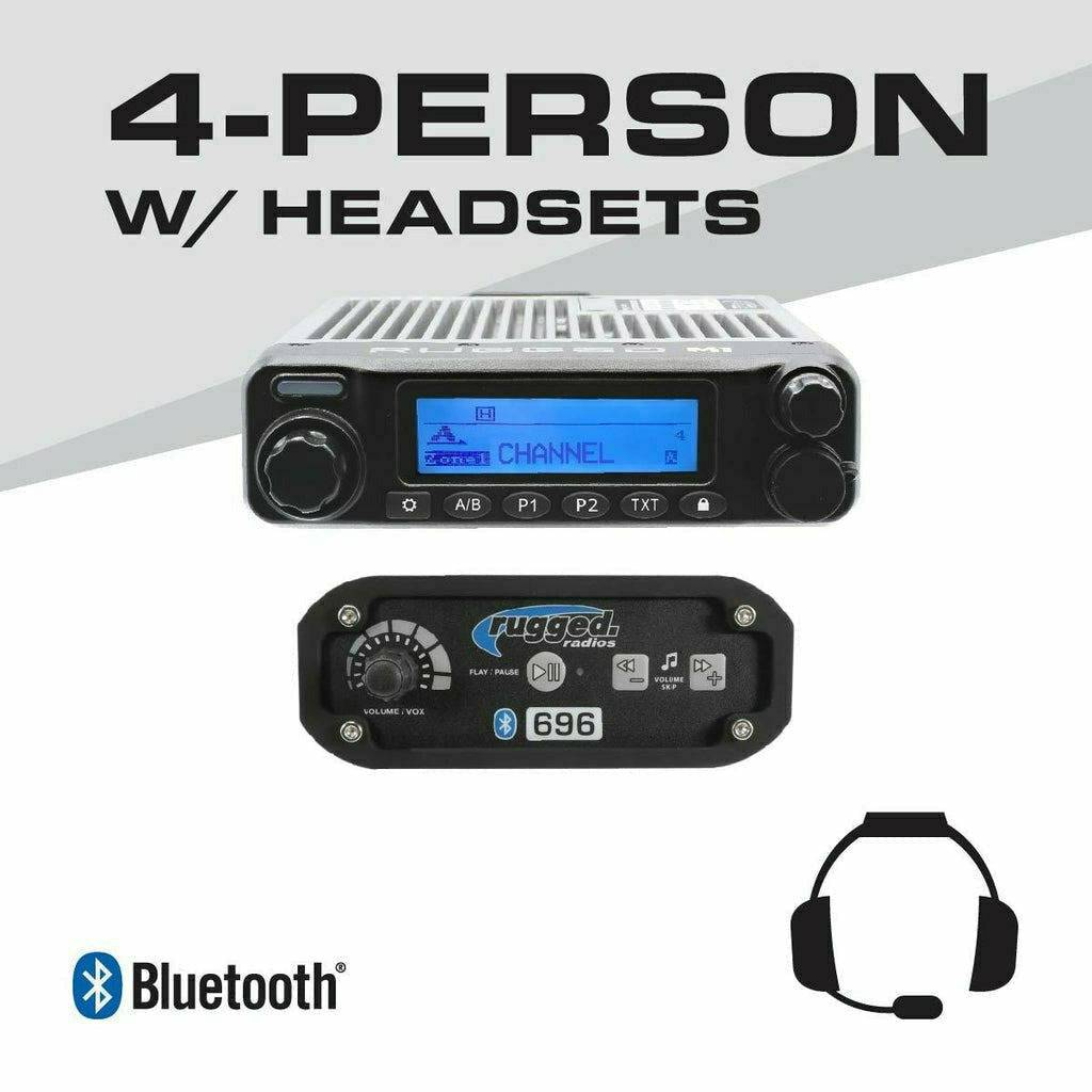 Rugged Radios 4 Person 696 Complete Communication System with Ultimate Headsets
