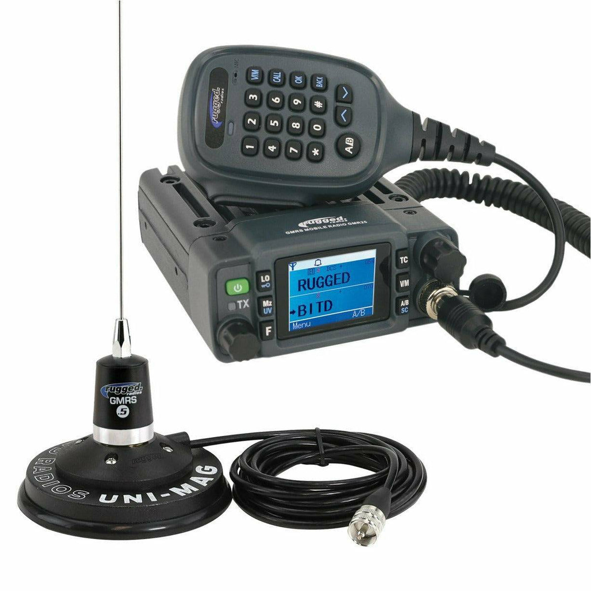 GMR25 Waterproof GMRS Band Mobile Radio with Antenna