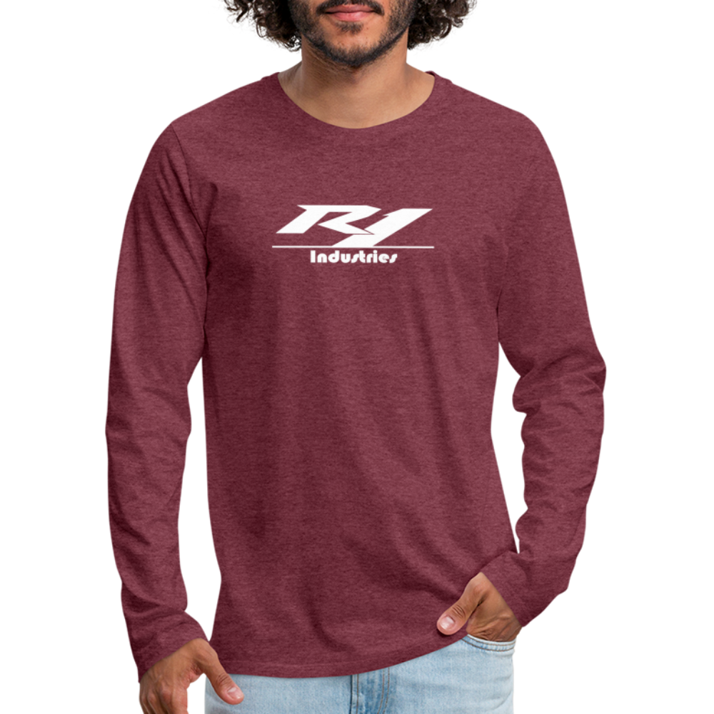 Men's Premium Long Sleeve T-Shirt - heather burgundy