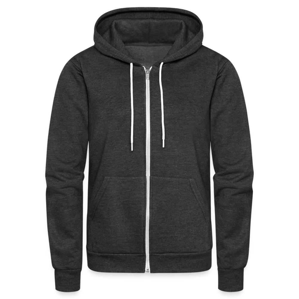 Unisex Fleece Zip Hoodie - charcoal grey