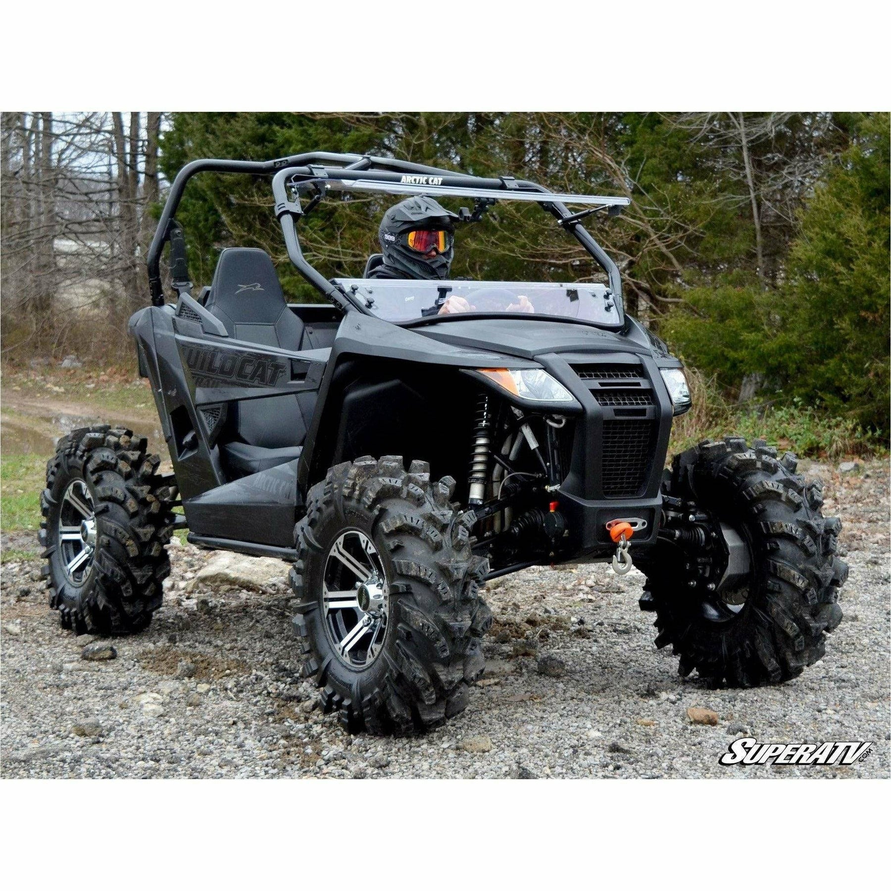 SuperATV Arctic Cat Wildcat Scratch Resistant Flip Windshield