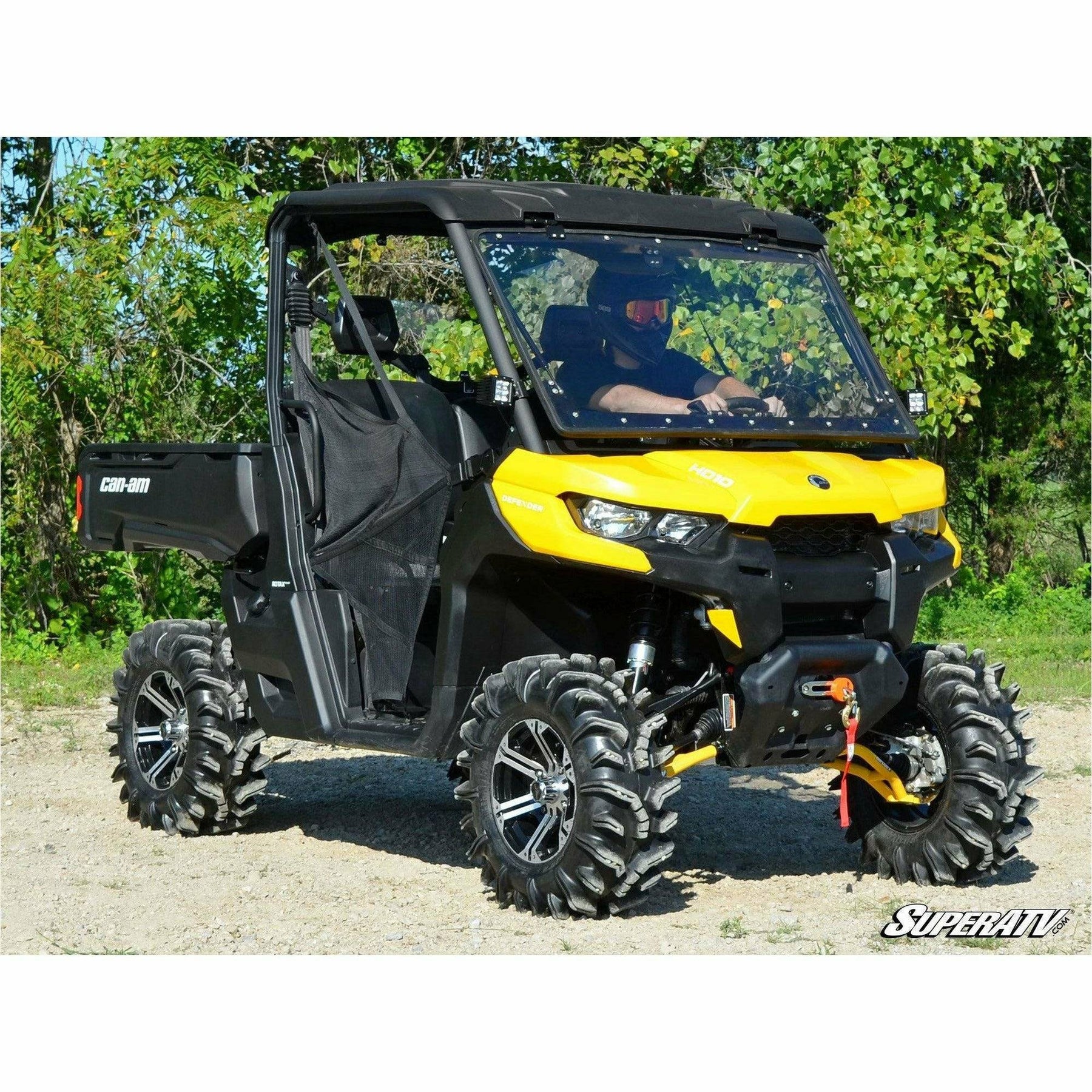 SuperATV Can Am Defender Scratch Resistant Flip Windshield