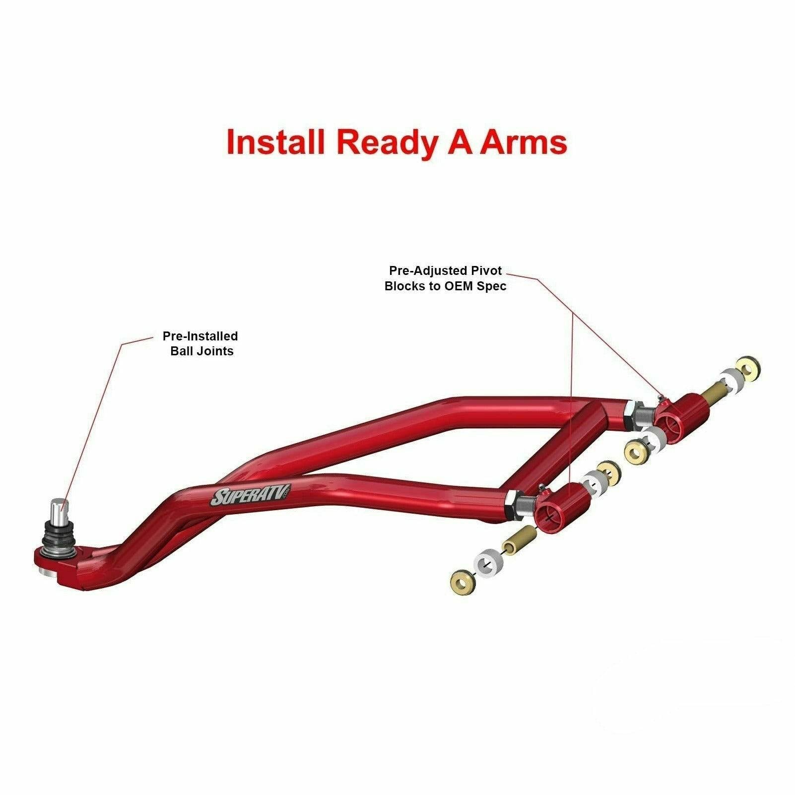 SuperATV Polaris RZR XP 1000 High Clearance 1.5" Forward Offset A-Arms