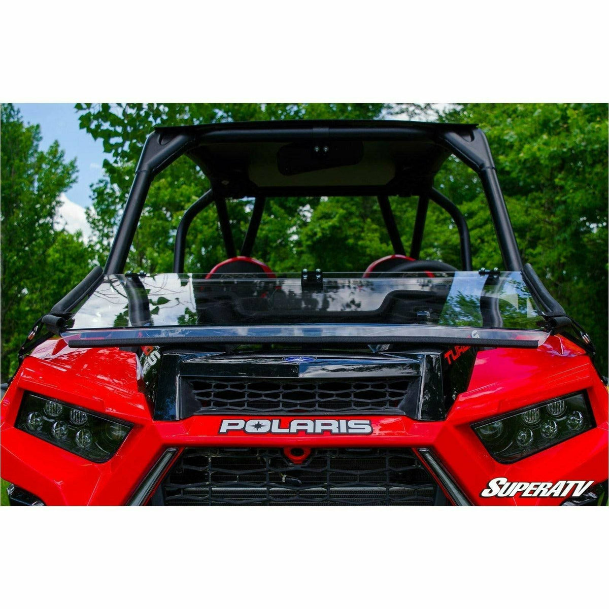 SuperATV Polaris RZR XP Turbo S Scratch Resistant Flip Down Windshield