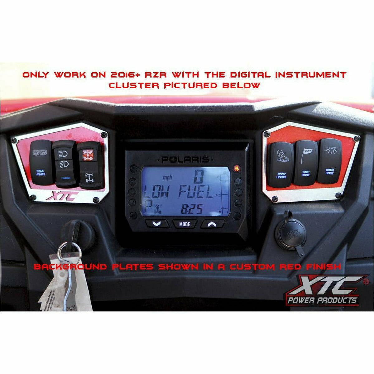XTC Polaris RZR 6 Gang Rocker Switch Dash Mounting Plate